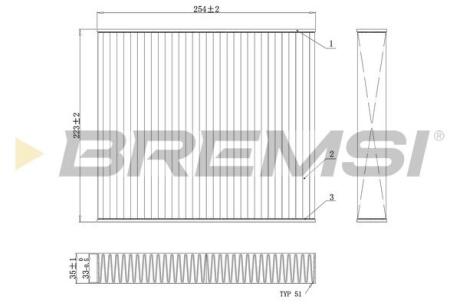 Фильтр салона Skoda Fabia/Roomster/VW Polo 06- BREMSI FC0103