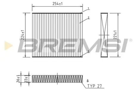 Фільтр салону Skoda Fabia/Roomster/VW Polo 99-10 (угольный/антибактериальный) BREMSI FC0103A