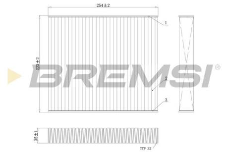 Фільтр салону Skoda Fabia/Roomster/VW Polo 99-10 (вугільний) BREMSI FC0103C (фото 1)