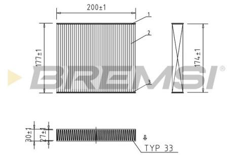 Фільтр салону Fiat Doblo 10-/ Citroen Nemo 08- BREMSI FC0167