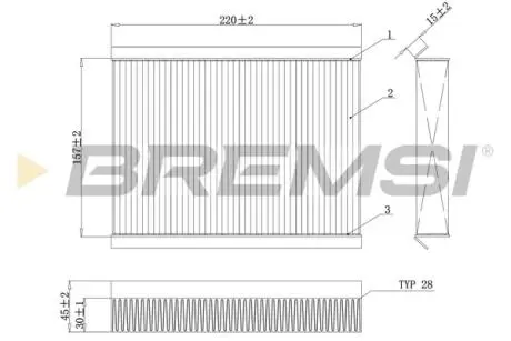 Фільтр салону Fiat 500L/500X 12- (вугільний) BREMSI FC0168C