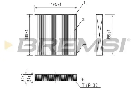 Фільтр салону Fiat Panda/500/500e 06- BREMSI FC0171