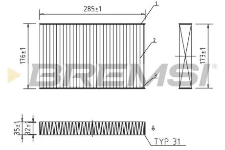 Фільтр салону Citroen C2/C3/C4/Peugeot 307/308 00- (вугільний/антибактеріальний) BREMSI FC0185A