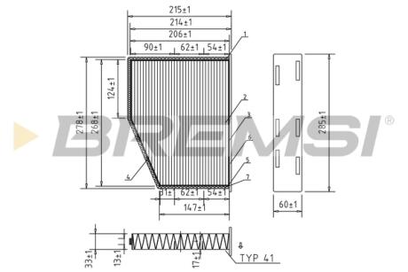 Фильтр салона Audi A3/Q3/Skoda Octavia/SuperB/VW Caddy/Golf/Passat/Touran 03- BREMSI FC0190