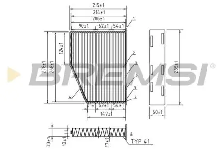 Фильтр салона Audi A3/Q3/Skoda Octavia/SuperB/VW Caddy/Golf/Passat/Touran 03- BREMSI FC0190