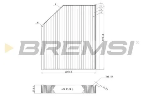 Фільтр салону Audi A4/A5/Q5 07-/Porsche Macan 14- BREMSI FC0406
