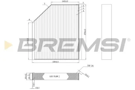 Фільтр салону Audi A4/A6 1.8-4.2TFSI 07- (антиалергенний) BREMSI FC0406A