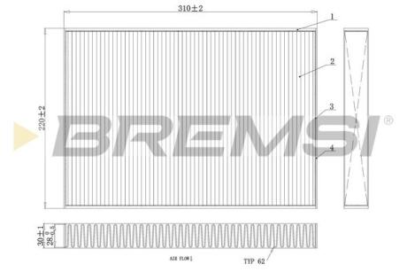 Фільтр салону Audi A4/ A5/ Q5/ Q7 2.0-3.0 TDI 15- BREMSI FC0410