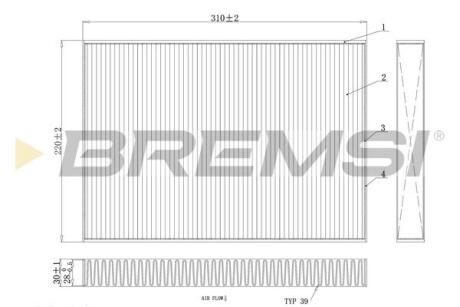 Фільтр салону Audi A4/ A5/ Q5/ Q7 2.0-3.0 TDI 15- (вугільний) BREMSI FC0410C