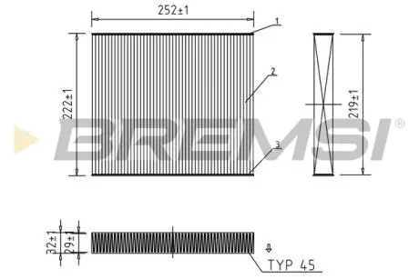 Фільтр салону Audi A1/Seat Arona/Ibiza/VW Polo/T-Cross 17-/Skoda Kamiq/Scala 19-/Fabia/VW Taigo 21- BREMSI FC0416