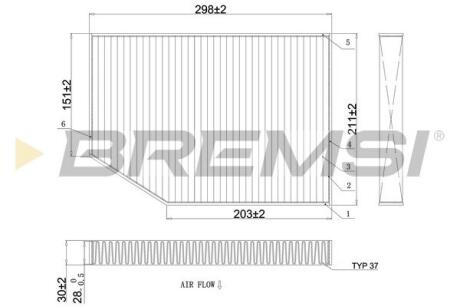 Фільтр салону BMW 3 (G20/G20)/X3 (G01/F97)/X4 (G02/F98) 17- (вугільний) (антибактеріальний) BREMSI FC0421C