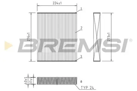 Фільтр салону Ford Mondeo V/S-Max 14-/Focus IV 18- (вугільний) BREMSI FC0422C