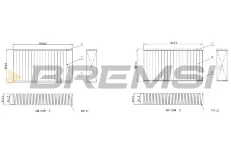 Фільтр салону BMW X3 (F25)/X4 (F26) 10- (вугільний) (к-кт 2шт.) BREMSI FC0425C