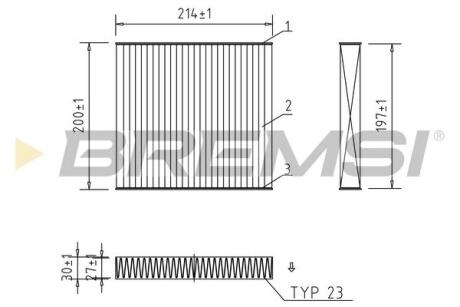 Фільтр салону Alfa Romeo Spider/159 06-11 (вугільний) BREMSI FC0434C