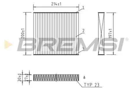 Фільтр салону Alfa Romeo Spider/159 06-11 (вугільний) BREMSI FC0434C