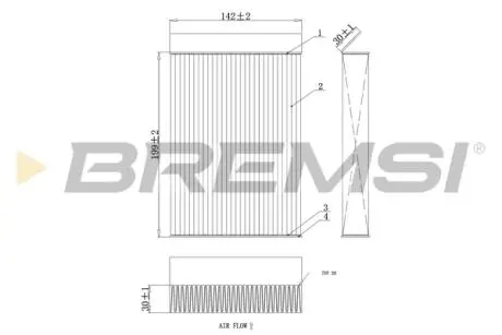 Фільтр салону Opel Agila/Suzuki Splash 1.0-1.3D 08- BREMSI FC0435