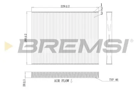 Фільтр салону Fiat Bravo 07-16/Stilo 01-08 Hyundai i20 10- KIA Venga 10- BREMSI FC0443
