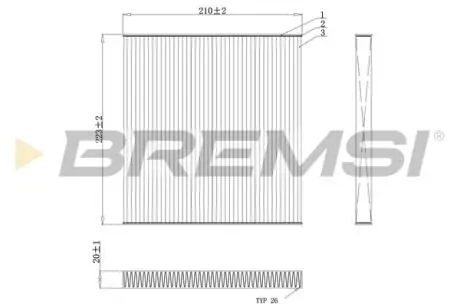Фільтр салону Hyundai Accent IV 10-/Tucson 04-10/i40 11-/KIA Rio 05-/Sportage 04- BREMSI FC0445C