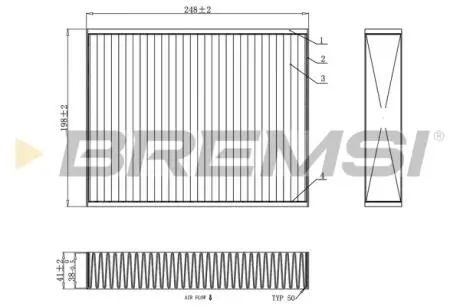 Фільтр салону BMW 3 (F30/F80)/4 (F32/F82) 11- BREMSI FC0455