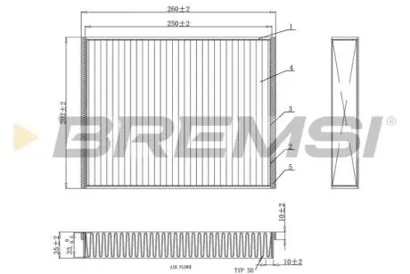 Фільтр салону Ford Transit Connect 1.0/1.6TDCi 13- BREMSI FC0459