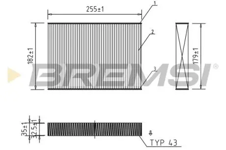 Фільтр салону VW Up/Load Up 1.0 11- BREMSI FC0462