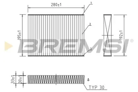 Фільтр салону Range Rover (вугільний) BREMSI FC0470C