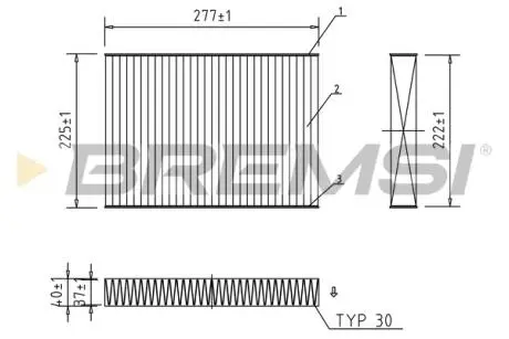 Фільтр салону Ford Mondeo V/S-Max 14-/Focus IV 18- (вугільний) BREMSI FC0472C
