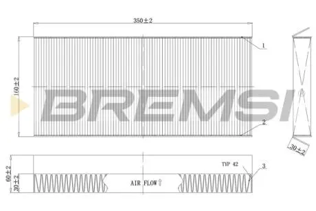 Фільтр салону Ford Focus/Tourneo Connect/Transit Connect 02-13 (вугільний) BREMSI FC0480C
