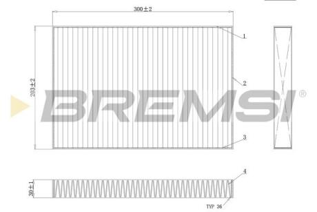 Фільтр салону Audi A4/A6 1.6-4.2 97- BREMSI FC0495C