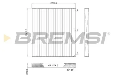 Фільтр салону Toyota Avensis/Corolla 00- BREMSI FC0498