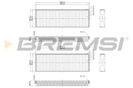 Фільтр салону Audi A6 04- (вугільний/антибактеріальний) (к-кт 2 шт.) BREMSI FC0851A