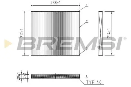 Фільтр салону Jeep Grand Cherokee 2.0 CRD/3.2 13- BREMSI FC0869