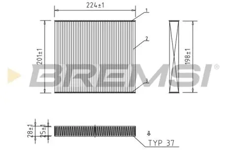 Фільтр салону Hyundai Venue 19-/Tucson/Kona/Creta/Solaris/Kia Rio/Stonic/Sportage 15-/Soul 19- BREMSI FC0872