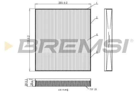 Фільтр салону Hyundai Venue 19-/Tucson/Kona/Creta/Solaris/Kia Rio/Stonic/Sportage 15- (вугільний) BREMSI FC0872C