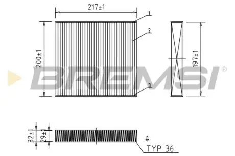 Фільтр салону Renault Alaskan 4x4/Nissan Navara 16- BREMSI FC0874