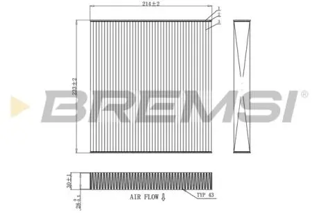 Фільтр салону Ford Ranger 2.2/3.2TDCi 11- BREMSI FC0881