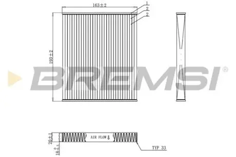 Фільтр салону Nissan Pixo 1.0 09-/Alto 1.0 09- BREMSI FC0887