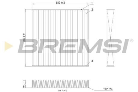 Фільтр салону BMW X3 (F25)/X4 (F26) 2.0/3.0D 10-18 (вугільний) BREMSI FC0892C