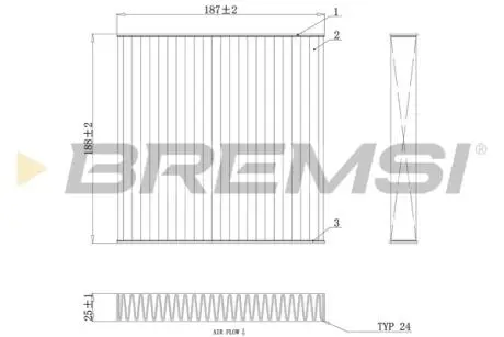 Фільтр салону BMW X3 (F25)/X4 (F26) 2.0/3.0D 10-18 (вугільний) BREMSI FC0892C