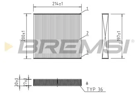 Фільтр салону Ford Transit V347 06 - BREMSI FC0905