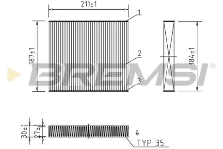 Фільтр салону Subaru Impreza/Suzuki SX4 S-cross/Vitara 1.4-2.5 92- BREMSI FC0908