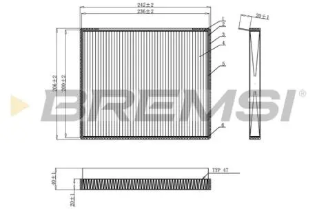 Фільтр салону Hyundai Accent III 05-12/Elantra 06-16 BREMSI FC0917