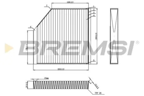 Фільтр салону Audi A6/A7/A8 10- (вугільний) BREMSI FC0939C