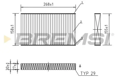 Фільтр салону Land Rover Discovery 04-/Range Rover Sport 3.0-5.0 05- BREMSI FC0943C