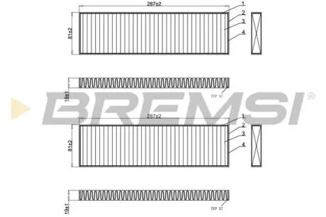 Фільтр салону Hyundai i20 08-15 (к-кт 2шт) BREMSI FC0946