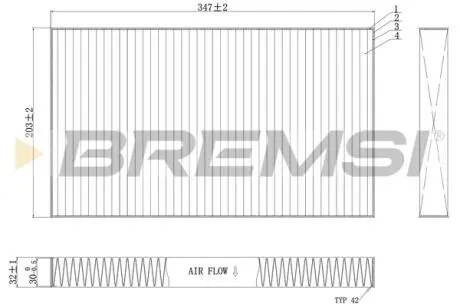 Фільтр салону MB Vito (W639) 03- (вугільний) BREMSI FC0954C