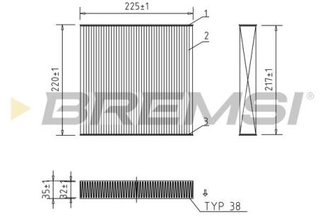 Фільтр салону Citroen Berlingo/Peugeot Partner 1.1-2.0HDI -08 BREMSI FC0973