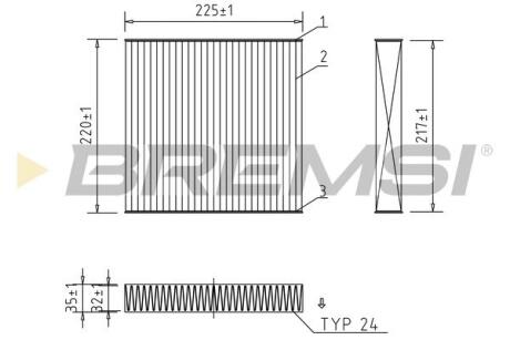 Фільтр салону Citroen Berlingo/Peugeot Partner 1.1-2.0HDI -08 (вугільний) BREMSI FC0973C