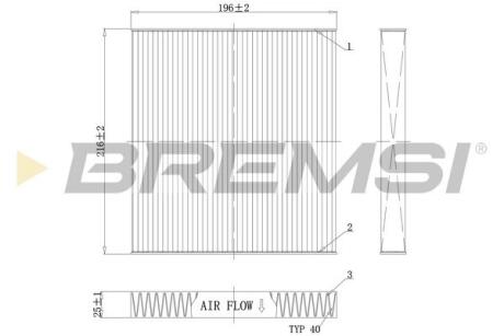 Фільтр салону Mazda 2/6 1.25-2.5 02-13 BREMSI FC0988