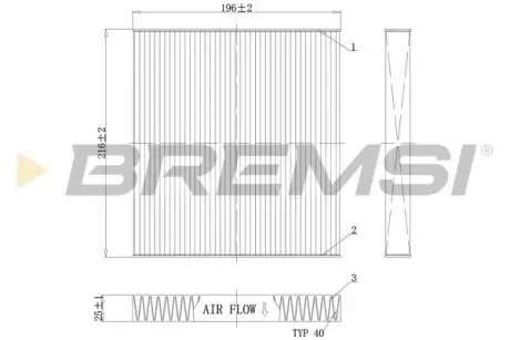 Фільтр салону Mazda 2/6 1.25-2.5 02-13 BREMSI FC0988